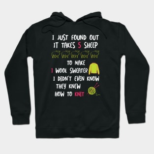 Funny Knitting Joke It Takes 5 Sheep Hoodie